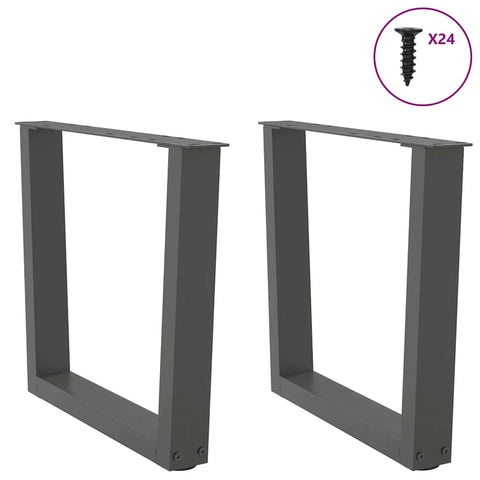 vidaXL Dining Table Legs V-Shape 2 pcs Anthracite 60x(42-43.3) cm Steel