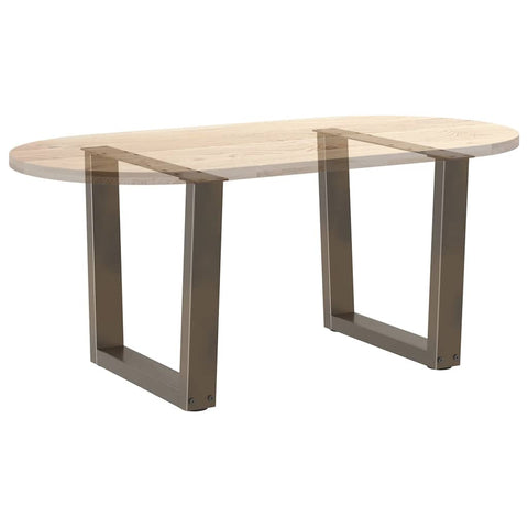 vidaXL Dining Table Legs V-Shape 2 pcs Natural Steel 60x(42-43.3) cm Steel