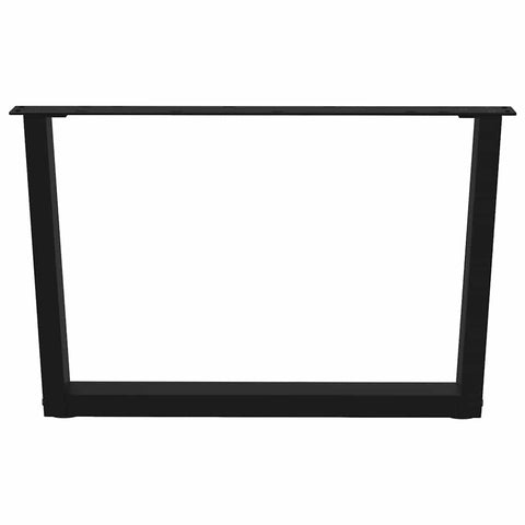 vidaXL Dining Table Legs V-Shape 2 pcs Black 70x(42-43.3) cm Steel