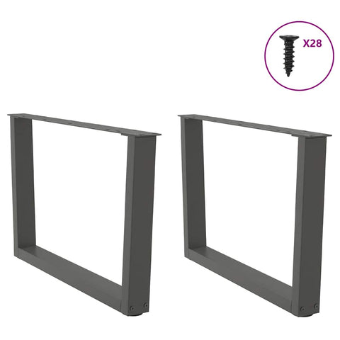 vidaXL Coffee Table Legs V-Shape 2 pcs Anthracite 70x(42-43.3) cm Steel