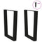 vidaXL Dining Table Legs V-Shape 2 pcs Black 60x(72-73.3) cm Steel