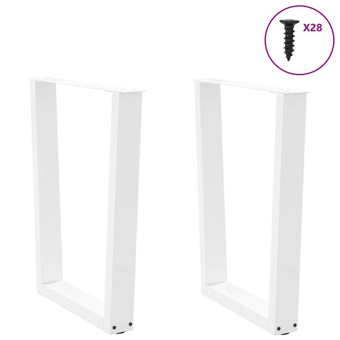 vidaXL Dining Table Legs V-Shape 2 pcs White 70x(72-73.3) cm Steel
