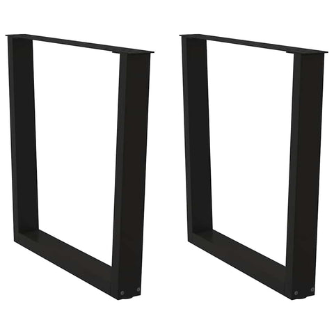 vidaXL Dining Table Legs V-Shape 2 pcs Black 80x(72-73.3) cm Steel