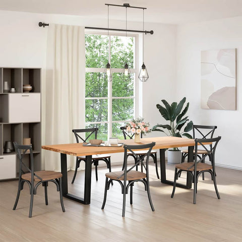 vidaXL Dining Table Legs V-Shape 2 pcs Black 80x(72-73.3) cm Steel