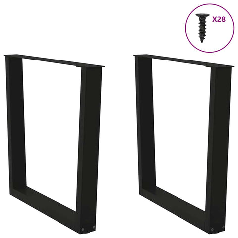 vidaXL Dining Table Legs V-Shape 2 pcs Black 80x(72-73.3) cm Steel