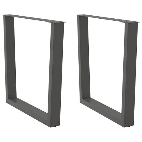 vidaXL Dining Table Legs V-Shape 2 pcs Anthracite 80x(72-73.3) cm Steel