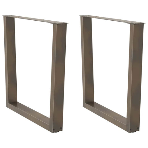 vidaXL Dining Table Legs V-Shape 2 pcs Natural Steel 80x(72-73.3) cm Steel