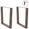 vidaXL Dining Table Legs V-Shape 2 pcs Natural Steel 80x(72-73.3) cm Steel