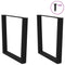 vidaXL Dining Table Legs V-Shape 2 pcs Black 90x(72-73.3) cm Steel