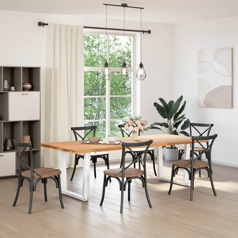 vidaXL Dining Table Legs V-Shape 2 pcs White 90x(72-73.3) cm Steel