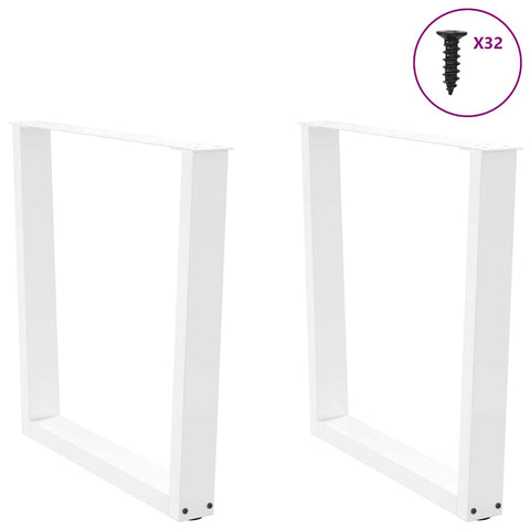 vidaXL Dining Table Legs V-Shape 2 pcs White 90x(72-73.3) cm Steel