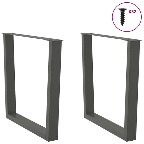vidaXL Dining Table Legs V-Shape 2 pcs Anthracite 90x(72-73.3) cm Steel