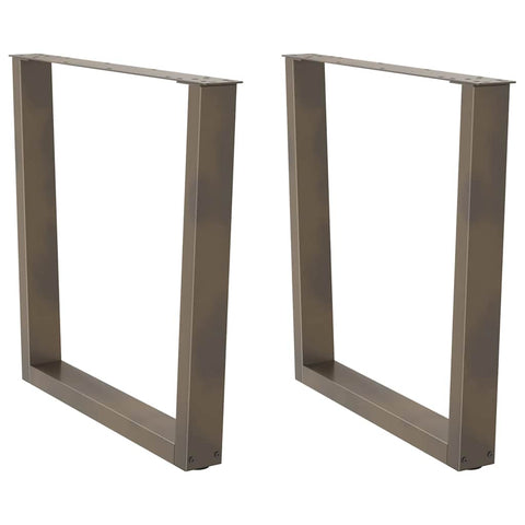 vidaXL Dining Table Legs V-Shape 2 pcs Natural Steel 90x(72-73.3) cm Steel