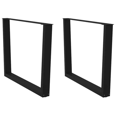 vidaXL Dining Table Legs V-Shape 2 pcs Black 100x(72-73.3) cm Steel