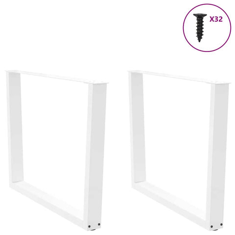 vidaXL Dining Table Legs V-Shape 2 pcs White 100x(72-73.3) cm Steel