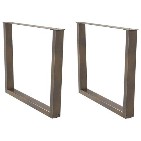 vidaXL Dining Table Legs V-Shape 2 pcs Natural Steel 100x(72-73.3) cm Steel