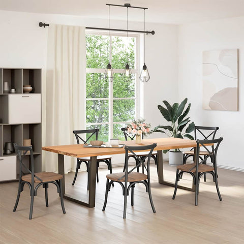 vidaXL Dining Table Legs V-Shape 2 pcs Natural Steel 100x(72-73.3) cm Steel