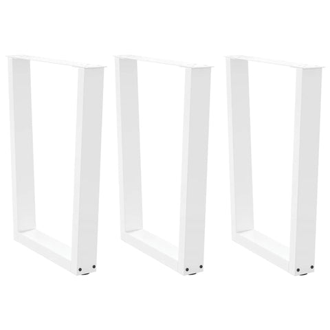 vidaXL Dining Table Legs V-Shape 3 pcs White 70x(72-73.3) cm Steel