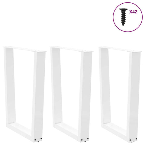 vidaXL Dining Table Legs V-Shape 3 pcs White 70x(72-73.3) cm Steel
