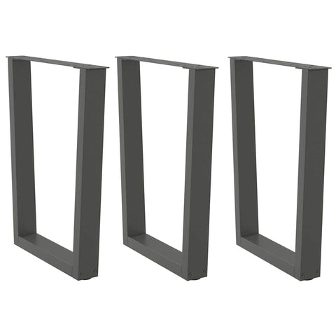 vidaXL Dining Table Legs V-Shape 3 pcs Anthracite 70x(72-73.3) cm Steel