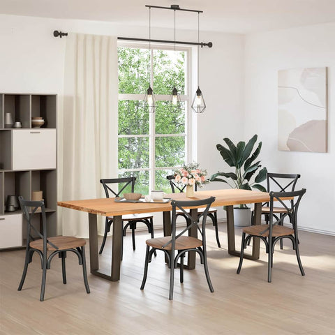 vidaXL Dining Table Legs V-Shape 3 pcs Natural Steel 70x(72-73.3) cm Steel