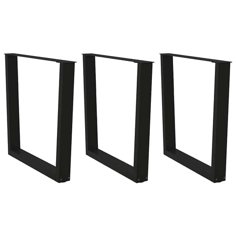 vidaXL Dining Table Legs V-Shape 3 pcs Black 80x(72-73.3) cm Steel
