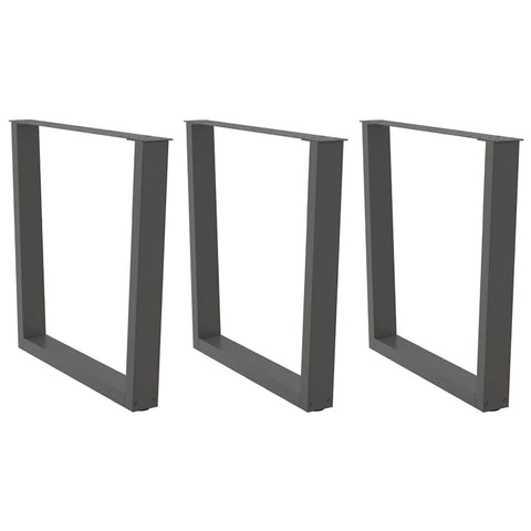 vidaXL Dining Table Legs V-Shape 3 pcs Anthracite 80x(72-73.3) cm Steel