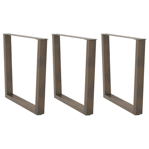 vidaXL Dining Table Legs V-Shape 3 pcs Natural Steel 80x(72-73.3) cm Steel