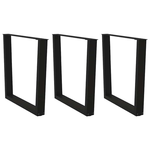 vidaXL Dining Table Legs V-Shape 3 pcs Black 90x(72-73.3) cm Steel