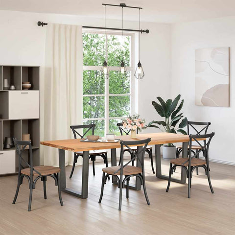 vidaXL Dining Table Legs V-Shape 3 pcs Anthracite 90x(72-73.3) cm Steel