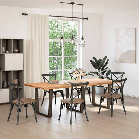 vidaXL Dining Table Legs V-Shape 3 pcs Natural Steel 90x(72-73.3) cm Steel