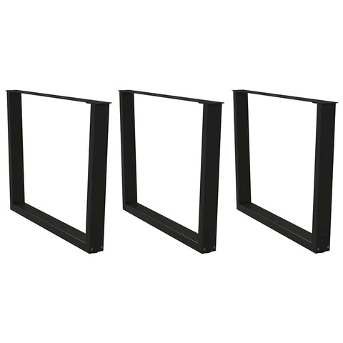 vidaXL Dining Table Legs V-Shape 3 pcs Black 100x(72-73.3) cm Steel