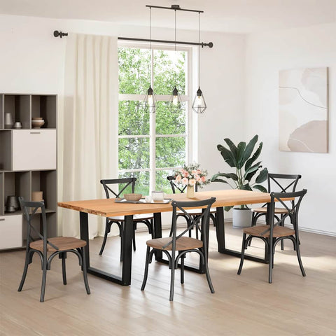 vidaXL Dining Table Legs V-Shape 3 pcs Black 100x(72-73.3) cm Steel