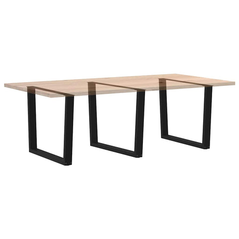 vidaXL Dining Table Legs V-Shape 3 pcs Black 100x(72-73.3) cm Steel