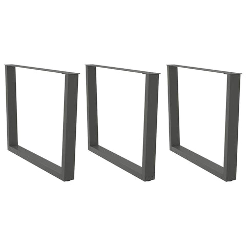 vidaXL Dining Table Legs V-Shape 3 pcs Anthracite 100x(72-73.3) cm Steel