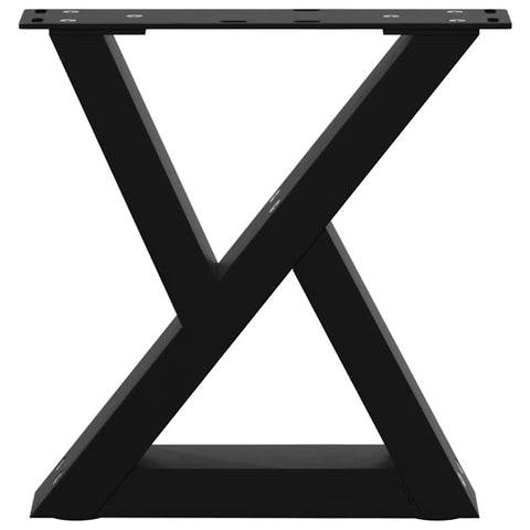vidaXL Coffee Table Legs 2 pcs Black 30x(30-31.3) cm Steel
