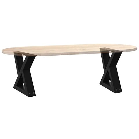 vidaXL Coffee Table Legs 2 pcs Black 30x(30-31.3) cm Steel