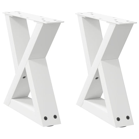 vidaXL Coffee Table Legs 2 pcs White 30x(30-31.3) cm Steel