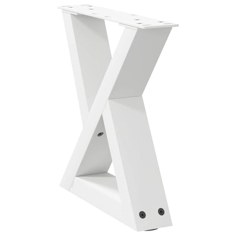 vidaXL Coffee Table Legs 2 pcs White 30x(30-31.3) cm Steel