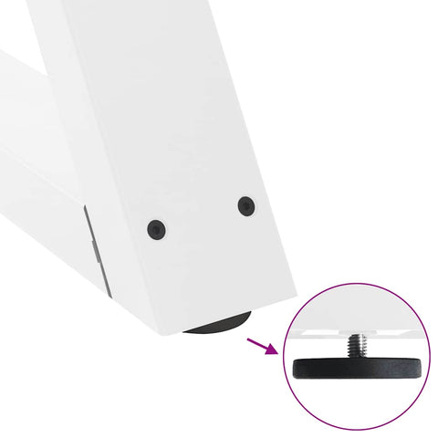 vidaXL Coffee Table Legs 2 pcs White 30x(30-31.3) cm Steel