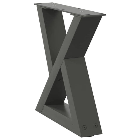 vidaXL Coffee Table Legs 2 pcs Anthracite 30x(30-31.3) cm Steel