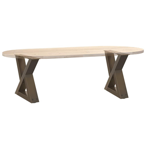 vidaXL Coffee Table Legs 2 pcs Natural Steel 30x(30-31.3) cm Steel