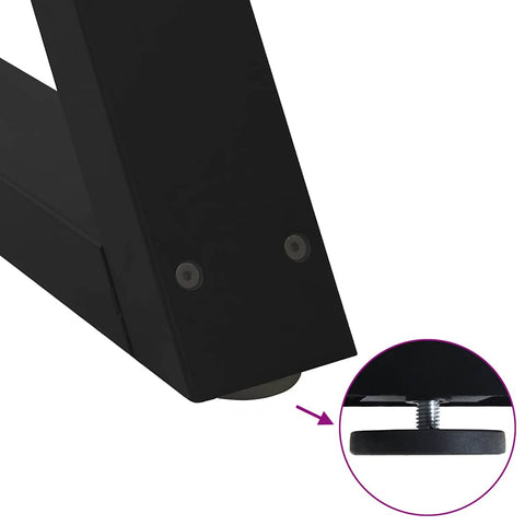 vidaXL Coffee Table Legs 2 pcs Black 40x(30-31.3) cm Steel