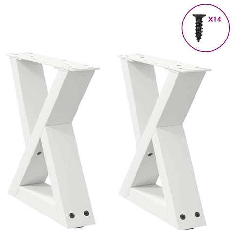 vidaXL Coffee Table Legs 2 pcs White 40x(30-31.3) cm Steel