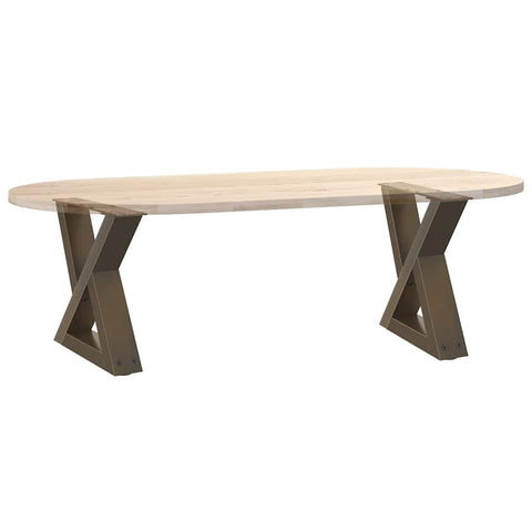 vidaXL Coffee Table Legs 2 pcs Natural Steel 40x(30-31.3) cm Steel