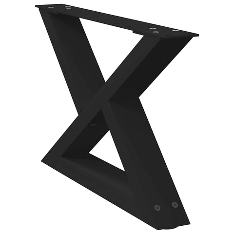 vidaXL Coffee Table Legs 2 pcs Black 50x(30-31.3) cm Steel