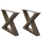 vidaXL Coffee Table Legs 2 pcs Natural Steel 50x(30-31.3) cm Steel