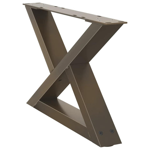 vidaXL Coffee Table Legs 2 pcs Natural Steel 50x(30-31.3) cm Steel