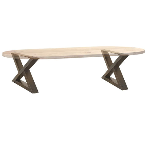 vidaXL Coffee Table Legs 2 pcs Natural Steel 50x(30-31.3) cm Steel
