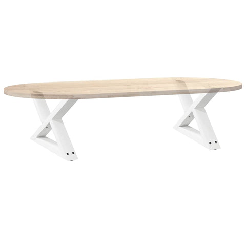 vidaXL Coffee Table Legs 2 pcs White 60x(30-31.3) cm Steel
